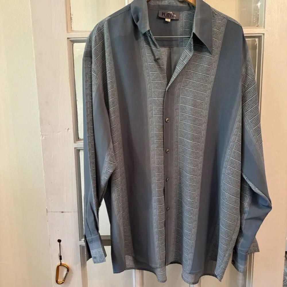 Platini Jeans Co Men's‎ Long Sleeve Button Shirt Made in USA Sz XL